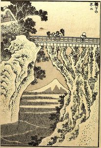 Fuji bajo una Puente