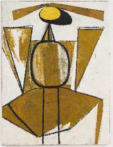 Personage, with Yellow Ochre and White