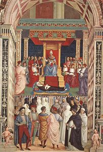 Aeneas Piccolomini kanonisiert Katharina von Siena