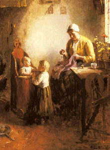 Eine Familie in einem Innenraum