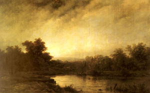 Adrianus van a river landscape