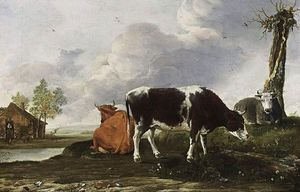 Paesaggio con le mucche