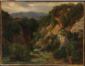 der aniene Fluss bei subiaco ( spät ( 1820s ) )