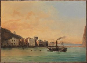Vue de Ischia de la mer (1842)