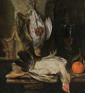 Still life with birds (1664) (64 x 59) (private collection)