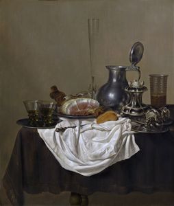Still Life with Ham (about (98.5 x 82.5) (Washington, National Gallery) (1650))