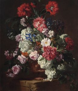 Bouquet of flowers in a terracotta vase (private collection)