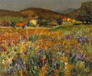 Field of Flowers in Provence, (1945)