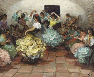 Bailarines de flamenco, (1950)