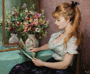 Woman and Bouquet