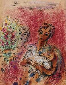 Couple with Lamb and Flowers