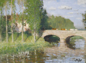 Pont sur la rivière, Sainte-Gemme-Moronval