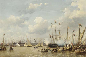 A regatta on the ij, amsterdam