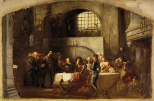 George Wishart Spendung des Sakramentes im Gefängnis des Schlosses von St. Andrews am Tag seiner Hinrichtung