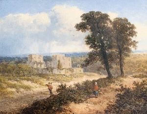 A castle in a summer landscape