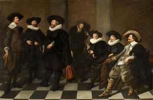 Portrait of the regents of the Amsterdam city orphanage in (1633.)
