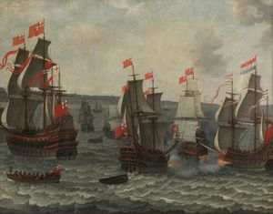 Aktion zwischen Ships in die erste niederländische Krieg