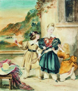 Enfants jouant au badmongton