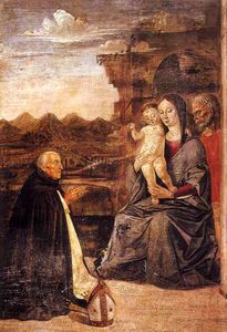 Sagrada familia con el obispo domenico da Imola, catedral de parma - (1496)