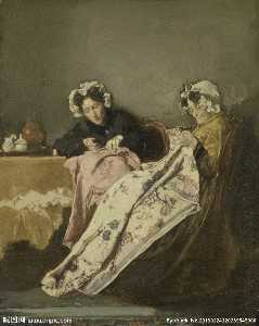 Two women sewing