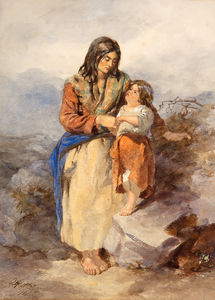 Galway Frau und Kind