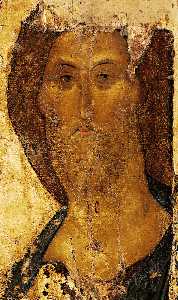 The Saviour. The icon from the Deisus Chin (Row), Zvenigorod.