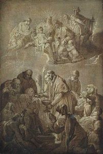 Saint Charles Borromeo giving communion to the plague