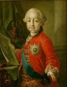 Porträt des Kaisers Paul Petrowitsch in der Kindheit