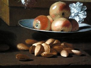 Still life with fruit and nuts (detail).