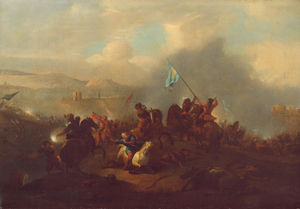 A cavalry battle