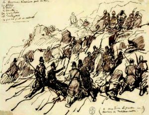 Algérie et Compiègne camp (120) Capitaine Espinasse en Action 15 Mars a M chounech (1844)