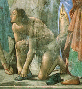 Appelliert Tornabuoni , ausschnitt von dem taufe von christus , vielleicht porträt von sebastiano mainardi