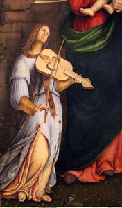 Virgin and Child with angel musicians(detail)