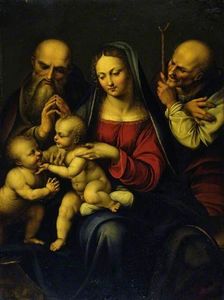 святое семейство с младенческая Святой иоанна крестителя