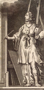 Detail of Pittura from title page of Iconologia of uitbeelding des verstandes