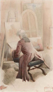 An artist in his studio