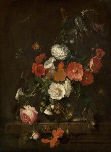 Still Life Flowers in a Glass Vase
