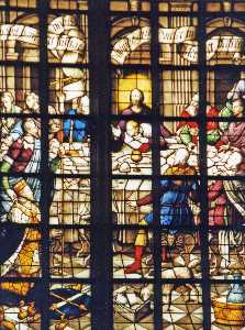 Fragment glas 7 van de St. Janskerk te Gouda - Het laatste avondmaal