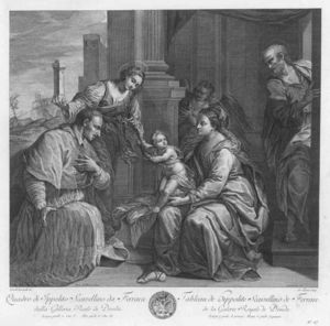 La Sacra Famiglia con Santa Barbara e San Carlo Borromeo