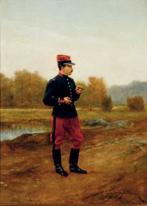 Un militar fumar oficial francés