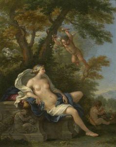 Venere e Cupido in un paesaggio