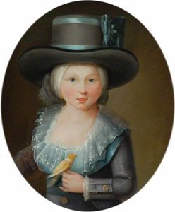 Une jeune fille tenant un canari, temps de Louis XV