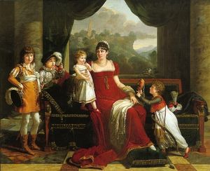 Porträt von General Clarke mit ihren vier Kindern