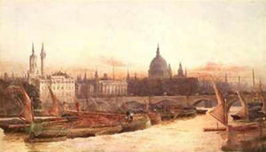 Barges below london bridge