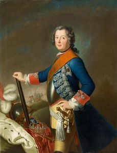 Federico II di Prussia come un giovane comandante