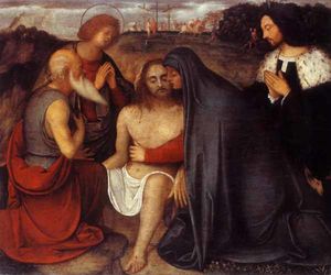 Pietà con San Giovanni Evangelista, S. Girolamo e dei donatori