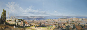 Vista panoramica di Costantinopoli, vista da Beyazit