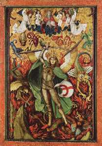 Descent into Hell, Archangel Michael fighting with Lucifer