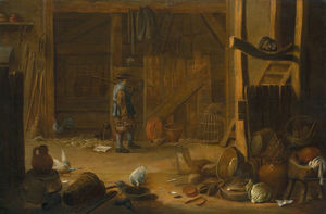 Interior with poultry and various implements of the household
