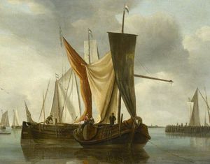 桟橋近くで止まったオランダの漁船